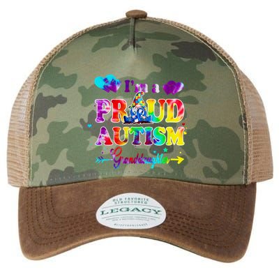 I'm A Proud Autism Granddaughter Tie Dye Gnome Cool Gift Legacy Tie Dye Trucker Hat