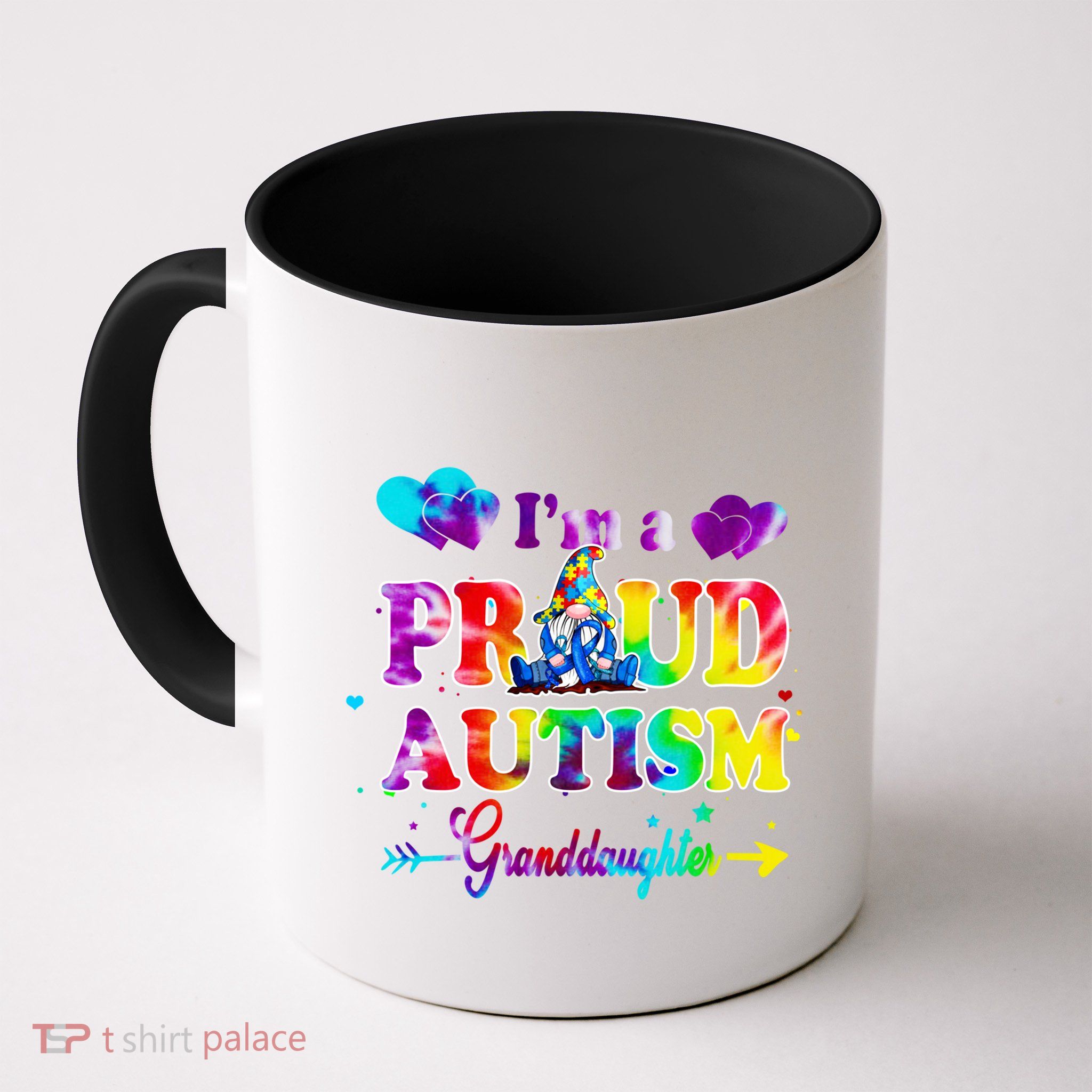 I'm A Proud Autism Granddaughter Tie Dye Gnome Cool Gift Mug