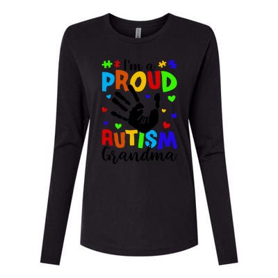 I'm A Proud Autism Grandma Autism Awareness Meaningful Gift Womens Cotton Relaxed Long Sleeve T-Shirt