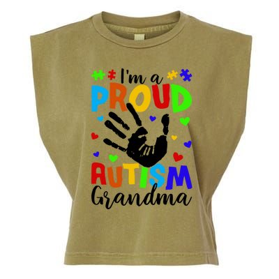 I'm A Proud Autism Grandma Autism Awareness Meaningful Gift Garment-Dyed Women's Muscle Tee