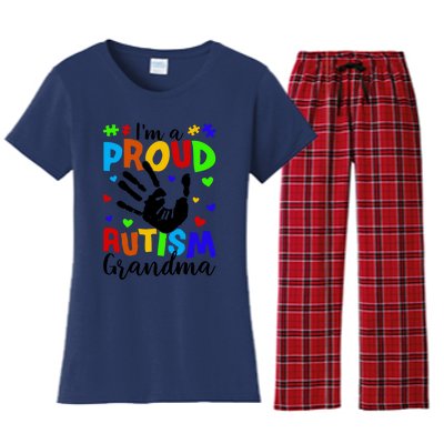 I'm A Proud Autism Grandma Autism Awareness Meaningful Gift Women's Flannel Pajama Set