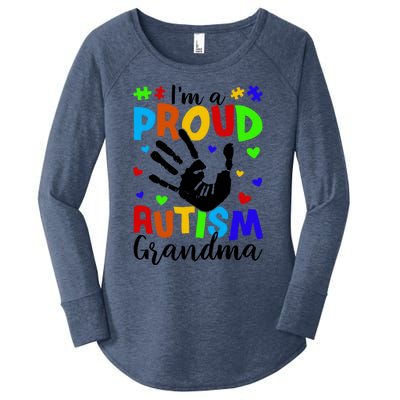 I'm A Proud Autism Grandma Autism Awareness Meaningful Gift Women's Perfect Tri Tunic Long Sleeve Shirt