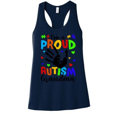 I'm A Proud Autism Grandma Autism Awareness Meaningful Gift Women's Racerback Tank