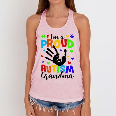 I'm A Proud Autism Grandma Autism Awareness Meaningful Gift Women's Knotted Racerback Tank