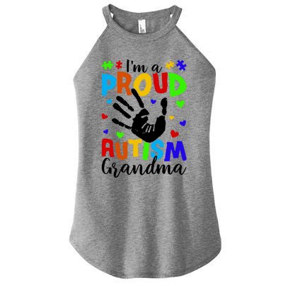 I'm A Proud Autism Grandma Autism Awareness Meaningful Gift Women's Perfect Tri Rocker Tank