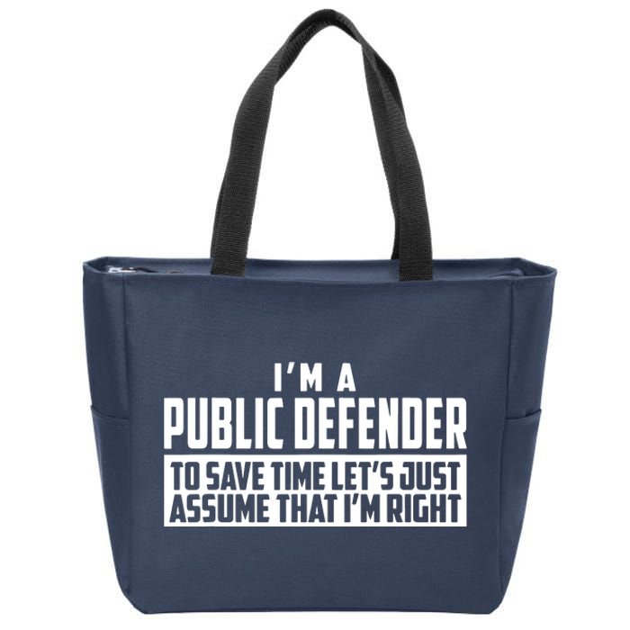 Im A Public Defender To Save Time Lets Assume Im Right Zip Tote Bag