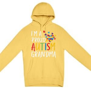 I'm A Proud Autism Grandma Awareness Puzzle Ribbon Cute Gift Premium Pullover Hoodie