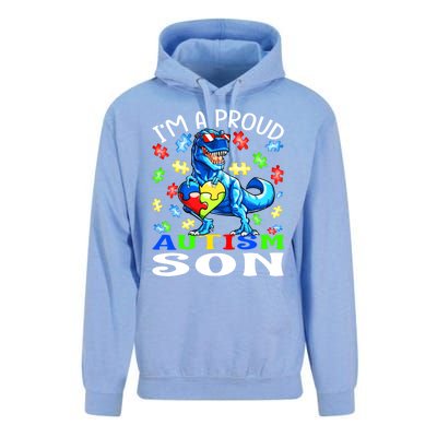 I'm A Proud Autism Son Dinosaur Cool Gift Unisex Surf Hoodie