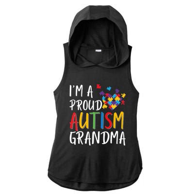 I'm A Proud Autism Grandma Awareness Puzzle Ribbon Cute Gift Ladies PosiCharge Tri-Blend Wicking Draft Hoodie Tank