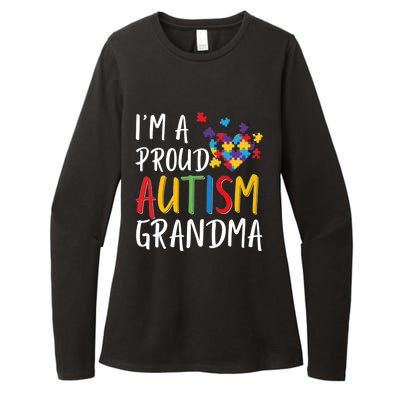 I'm A Proud Autism Grandma Awareness Puzzle Ribbon Cute Gift Womens CVC Long Sleeve Shirt