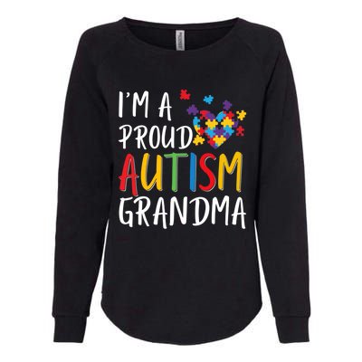 I'm A Proud Autism Grandma Awareness Puzzle Ribbon Cute Gift Womens California Wash Sweatshirt