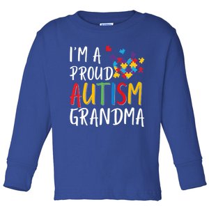 I'm A Proud Autism Grandma Awareness Puzzle Ribbon Cute Gift Toddler Long Sleeve Shirt