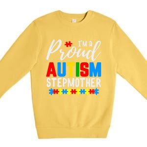 I'm A Proud Autism Stepmother Autism Gift Premium Crewneck Sweatshirt