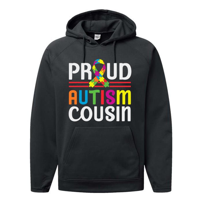 IM A Proud Autism Cousin Autism Awareness Performance Fleece Hoodie