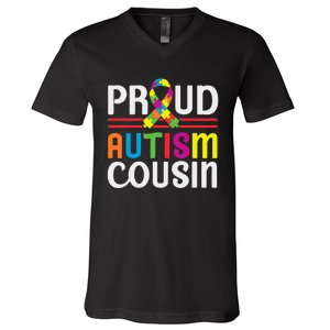 IM A Proud Autism Cousin Autism Awareness V-Neck T-Shirt