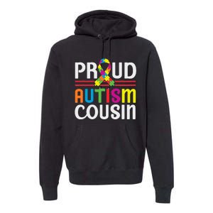 IM A Proud Autism Cousin Autism Awareness Premium Hoodie