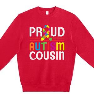 IM A Proud Autism Cousin Autism Awareness Premium Crewneck Sweatshirt