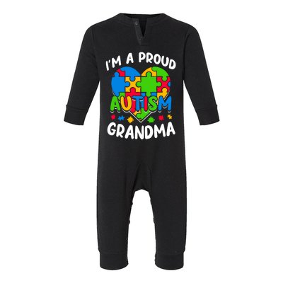 I'm A Proud Autism Grandma Awareness Gift Infant Fleece One Piece