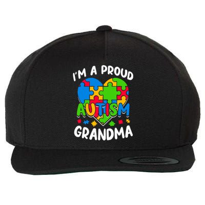 I'm A Proud Autism Grandma Awareness Gift Wool Snapback Cap