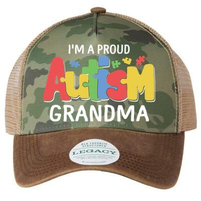 I'm A Proud Autism Grandma Awareness Gift Legacy Tie Dye Trucker Hat