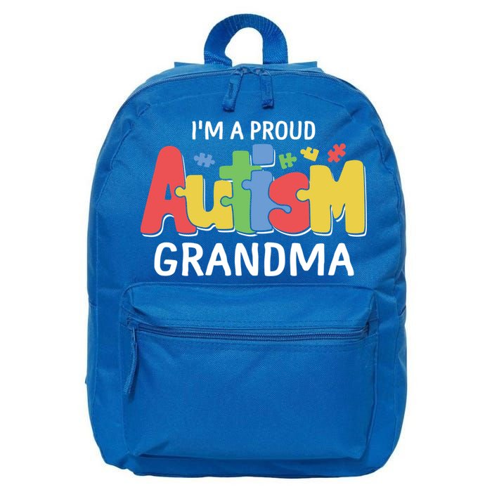 I'm A Proud Autism Grandma Awareness Gift 16 in Basic Backpack
