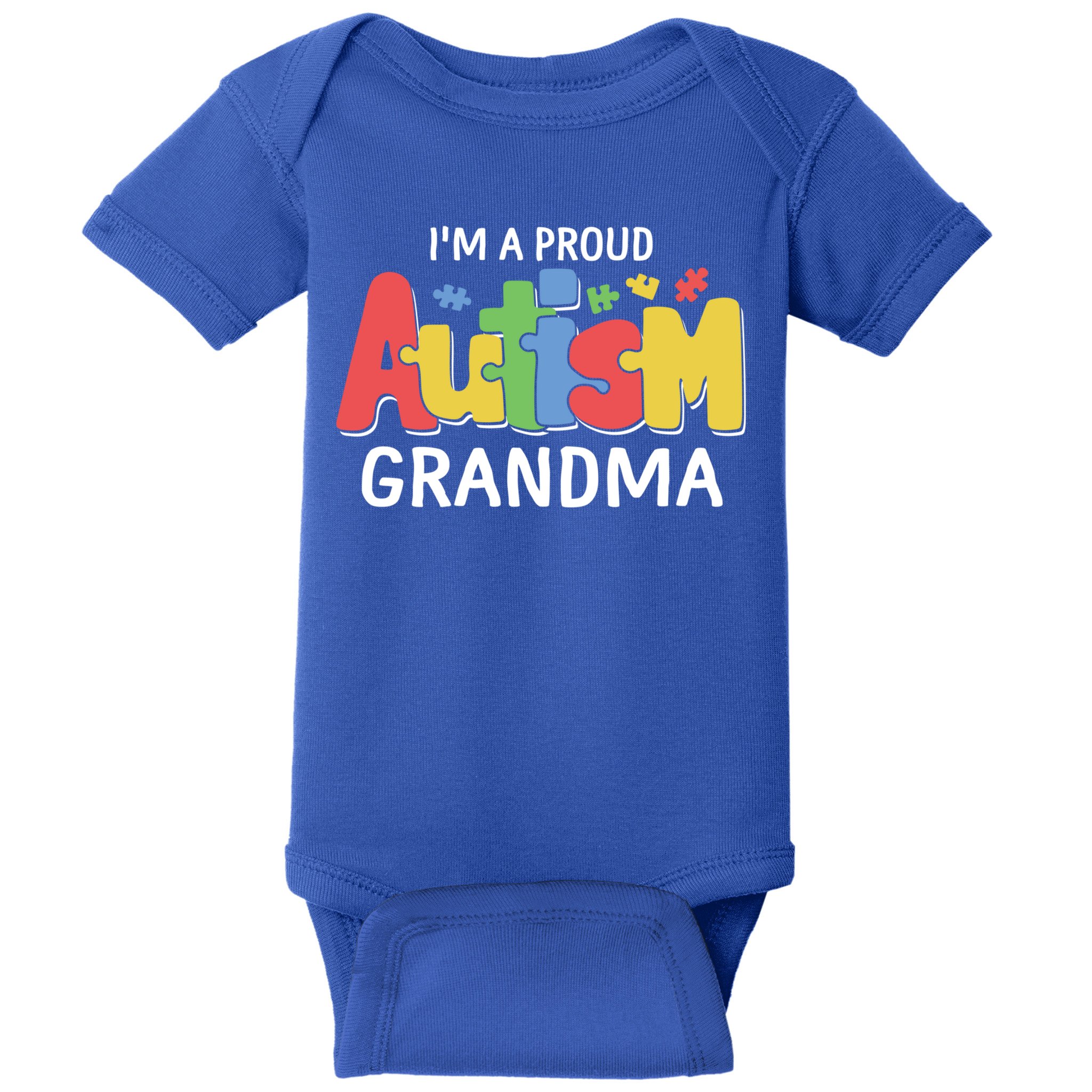 I'm A Proud Autism Grandma Awareness Gift Baby Bodysuit