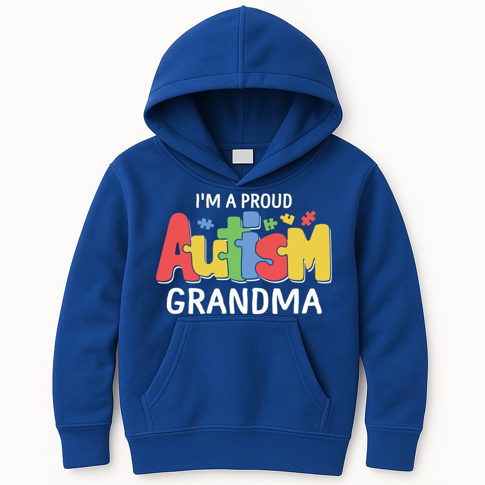 I'm A Proud Autism Grandma Awareness Gift Kids Hoodie