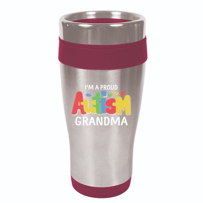 I'm A Proud Autism Grandma Awareness Gift 16oz Travel Tumbler