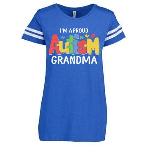 I'm A Proud Autism Grandma Awareness Gift Enza Ladies Jersey Football T-Shirt