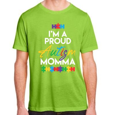 I'm A Proud Autism Momma Mother Mom Heart Gift Adult ChromaSoft Performance T-Shirt