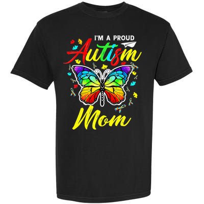 I'm A Proud Autism Mom Autism Awareness Butterfly Gifts Garment-Dyed Heavyweight T-Shirt