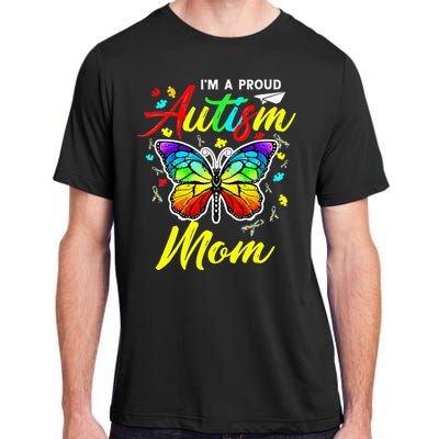 I'm A Proud Autism Mom Autism Awareness Butterfly Gifts Adult ChromaSoft Performance T-Shirt