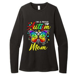 I'm A Proud Autism Mom Autism Awareness Butterfly Gifts Womens CVC Long Sleeve Shirt