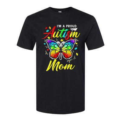 I'm A Proud Autism Mom Autism Awareness Butterfly Gifts Softstyle CVC T-Shirt