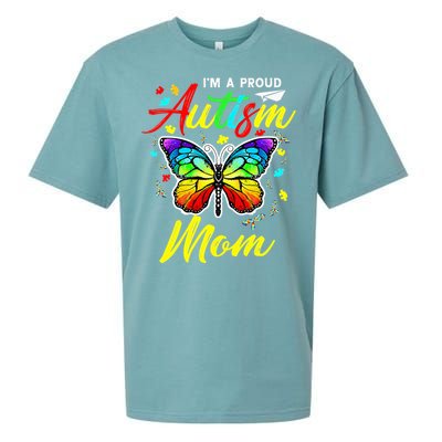 I'm A Proud Autism Mom Autism Awareness Butterfly Gifts Sueded Cloud Jersey T-Shirt