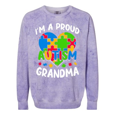 I'm A Proud Autism Grandma Awareness Gift Colorblast Crewneck Sweatshirt