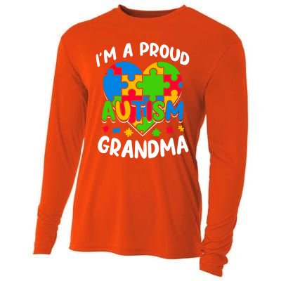 I'm A Proud Autism Grandma Awareness Gift Cooling Performance Long Sleeve Crew