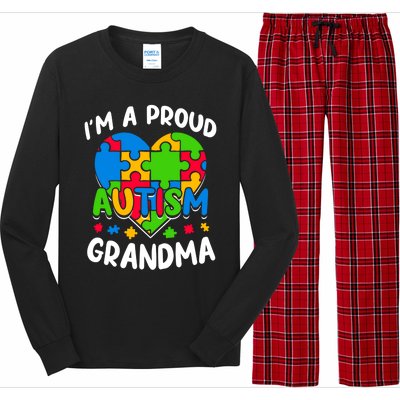 I'm A Proud Autism Grandma Awareness Gift Long Sleeve Pajama Set