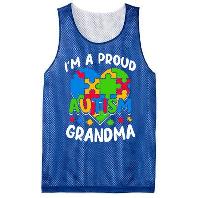 I'm A Proud Autism Grandma Awareness Gift Mesh Reversible Basketball Jersey Tank