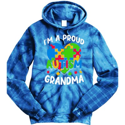 I'm A Proud Autism Grandma Awareness Gift Tie Dye Hoodie