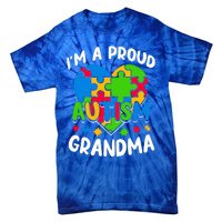 I'm A Proud Autism Grandma Awareness Gift Tie-Dye T-Shirt