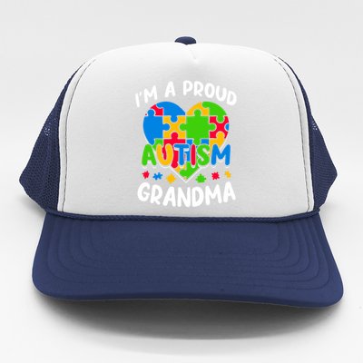 I'm A Proud Autism Grandma Awareness Gift Trucker Hat