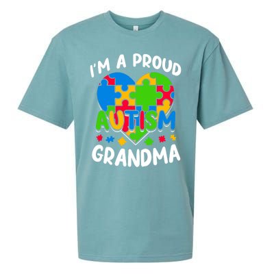 I'm A Proud Autism Grandma Awareness Gift Sueded Cloud Jersey T-Shirt