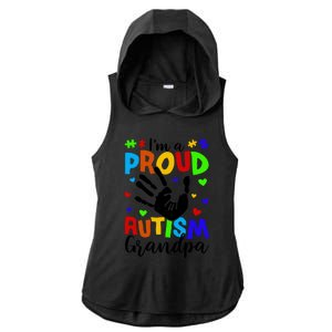 I'm A Proud Autism Grandpa Autism Awareness Funny Gift Ladies PosiCharge Tri-Blend Wicking Draft Hoodie Tank