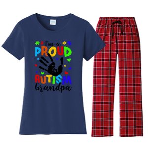 I'm A Proud Autism Grandpa Autism Awareness Funny Gift Women's Flannel Pajama Set