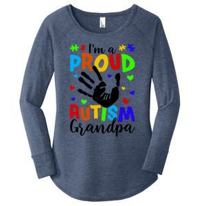 I'm A Proud Autism Grandpa Autism Awareness Funny Gift Women's Perfect Tri Tunic Long Sleeve Shirt