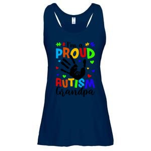 I'm A Proud Autism Grandpa Autism Awareness Funny Gift Ladies Essential Flowy Tank