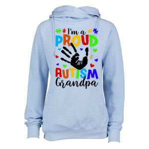 I'm A Proud Autism Grandpa Autism Awareness Funny Gift Womens Funnel Neck Pullover Hood