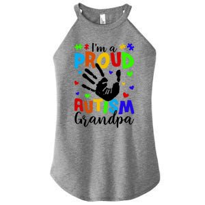 I'm A Proud Autism Grandpa Autism Awareness Funny Gift Women's Perfect Tri Rocker Tank