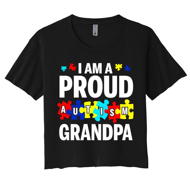 I'm A Proud Autism Grandpa Autism Awareness Meaningful Gift Crop Top